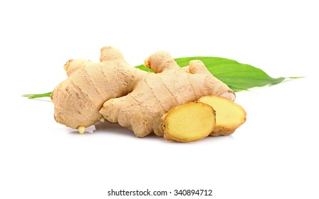 Fresh Ginger On A White Background