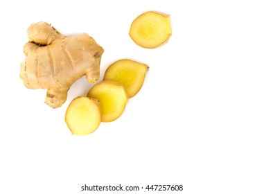 Fresh ginger on white background,raw material for cooking - Shutterstock ID 447257608