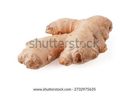Fresh ginger root close-up isolated on white background