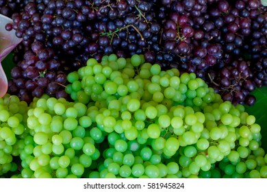Fresh grapes in market,Soft focus
