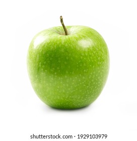 Fresh green apple isolated on white background.