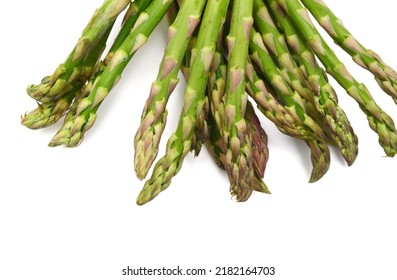 Fresh Green Asparagus Bunch Isolated On White