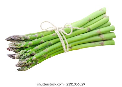 Fresh green Asparagus isolated against white background