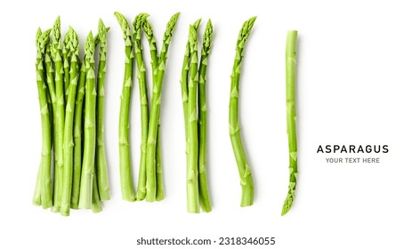 Fresh green asparagus isolated on white background. Creative layout. Healthy eating and dieting food concept. Design element and banner. Top view, flat lay
 - Powered by Shutterstock