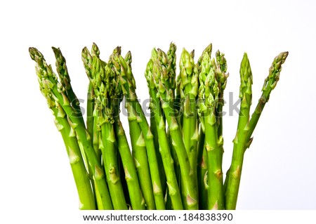 Fresh Green Asparagus isolated on white background.