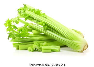 Fresh green celery isolated on white - Powered by Shutterstock