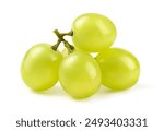 Fresh green grape isolated on white background. Clipping path.