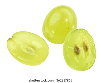 Fresh Green Grapes Isolated