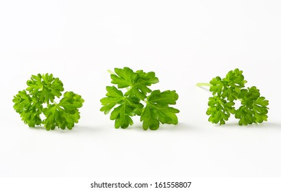 Fresh Green Herbs On White Background