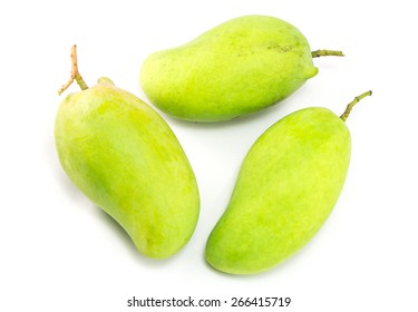 Fresh Green mango(Rhino Mango) isolated on white - Shutterstock ID 266415719
