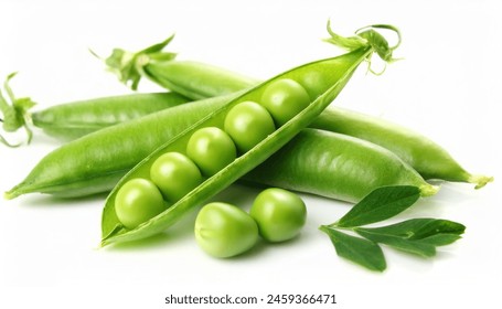 fresh green peas isolated on a white background - Powered by Shutterstock