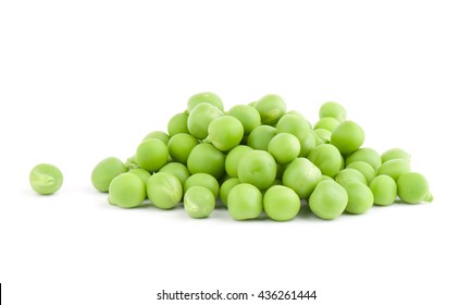 fresh green peas isolated on a white background. Studio photo
