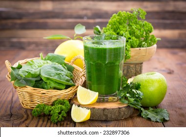 Fresh green smoothie in the glass - Powered by Shutterstock