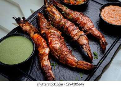 Fresh Grilled Jumbo Shrimp With 3 Sauces