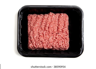 Fresh Ground Hamburger Meat On A White Background