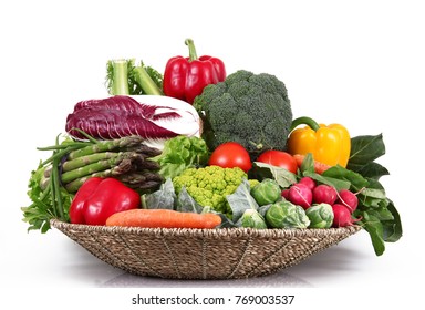 a fresh group of vegetables on white background - Shutterstock ID 769003537