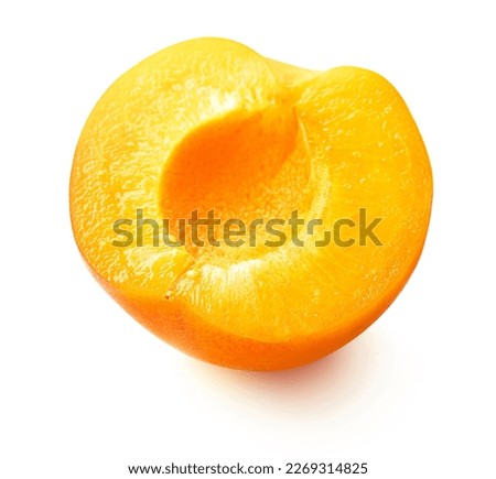 Fresh half apricot fruit isolated on white background with clipping path.