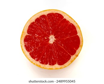 Fresh half grapefruit fruit. Grapefruit isolated on white background. Grapefruit with clipping path.