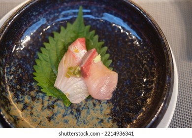 Fresh Hamachi Sashimi. Japanese Food, Luxury Food. Close Up