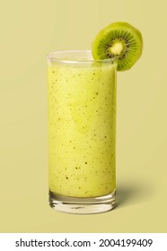 Fresh and healthy kiwi smoothie drink on background mockup