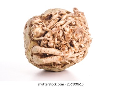 Fresh Healthy Organic Celeriac Isolated On White