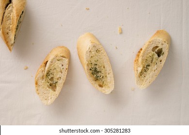 Fresh Homemade Bread With Garlic Sauce Top View