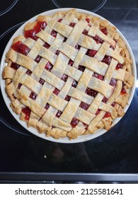 Fresh Homemade Cherry Lattice Pie