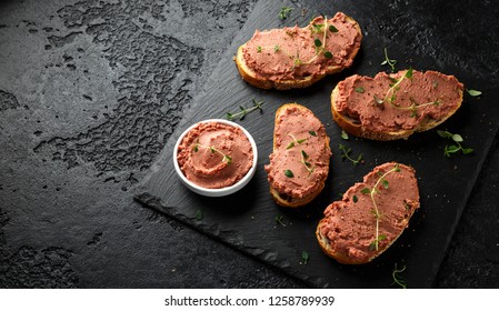 Fresh Homemade Chicken Liver Pate On Bread