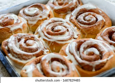 Fresh  homemade Cinnamon rolls or Cinnamon buns - Powered by Shutterstock