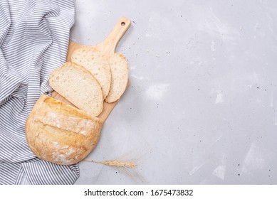 Fresh homemade crisp bread, top view. French bread. Bread at leaven. Unleavened bread. - Shutterstock ID 1675473832