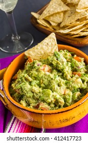 Fresh homemade guacamole in the bowl. - Shutterstock ID 412417723