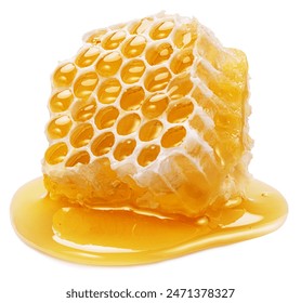 Fresh honeycombs filled with fresh honey on white background. File contains clipping path. - Powered by Shutterstock