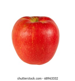 A Fresh Honeycrisp Apple Isolated On A White Background.