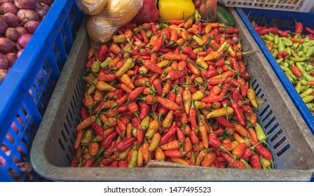 Fresh Hot Chillies At A Market In Bali