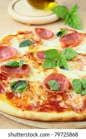 Fresh Hot Pepperoni Pizza - Closeup