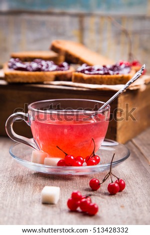 Image, Stock Photo viburnum tea in cup Fruit