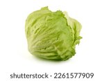 Fresh iceberg lettuce, isolated on white background