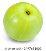 Fresh Indian gooseberries on white background, Phyllanthus Emblica isolated on white background with clipping path.