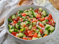 Fresh Israeli Salad In Bowl