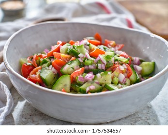 Fresh Israeli Salad In Bowl