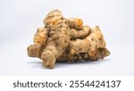 Fresh Java Turmeric (Curcuma Xanthorrhiza) Rhizomes or temulawak on a White Background	