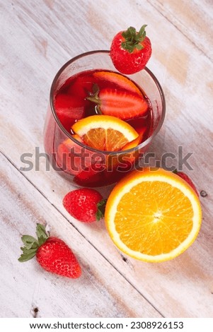 Similar – Water with strawberry and lime