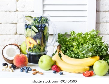 Fresh juicy ingredients in blender for making smoothie. - Powered by Shutterstock