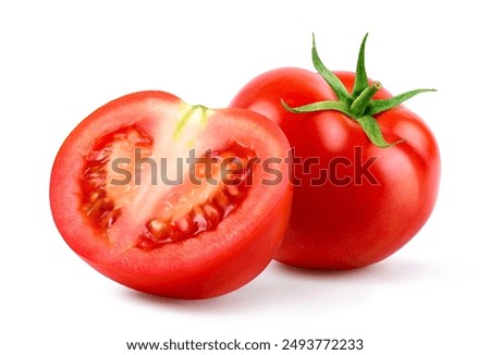 Similar – Image, Stock Photo Tomato plants with ripe and unripe tomatoes in a greenhouse