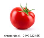 Fresh juicy red Tomato isolated on white background. Clipping path.