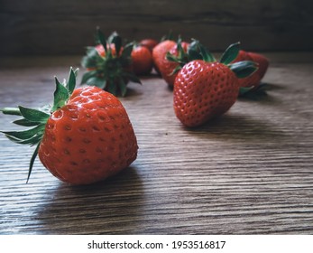Fresh juicy strawberries with leaves. Strawberry.
