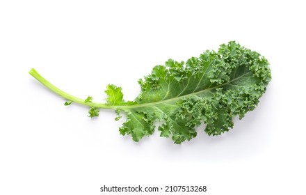 fresh kale isolated on white background top view