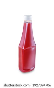 Fresh Ketchup sauce bottle on a white isolated background. toning. selective focus