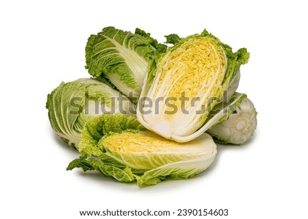Fresh kimchi cabbage isolated on a white background.
