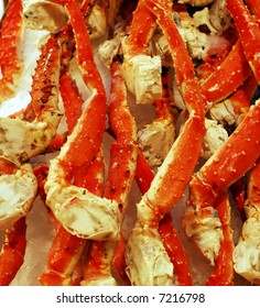 Fresh King Crab Legs On Ice